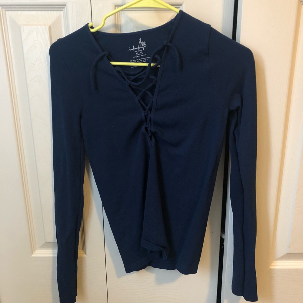 Free People Lace Up Top